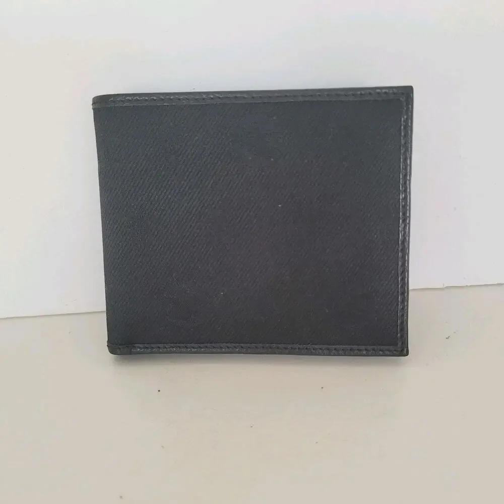 Hunting World Designer Olive Black Wallet Italian Canvas Leather‎ Quality New